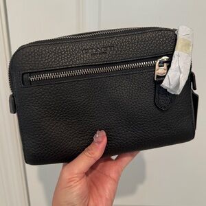 Coach BRAND NEW Black Pebble Leather Crossbody